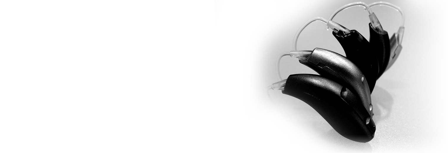 Different style and colours of hearing aids